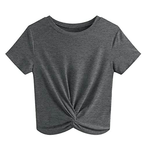 Jinkesi Women's Twist Front Short Sleeve Crop Top: $8.49 Jinkesi Women's Twist Front Short Sleeve Crop Top: $8.49