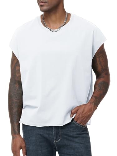 Keepshowing Men's Cotton Sleeveless Crop Tank Top: $14.97 Keepshowing Men's Cotton Sleeveless Crop Tank Top: $14.97