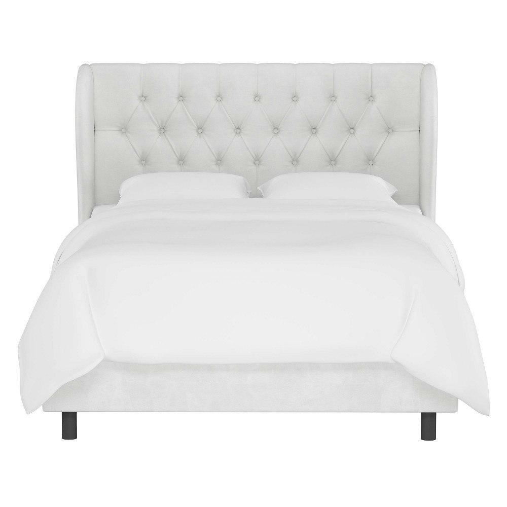 Skyline Furniture Queen Tufted Upholstered Wingback Velvet Bed: $900.74