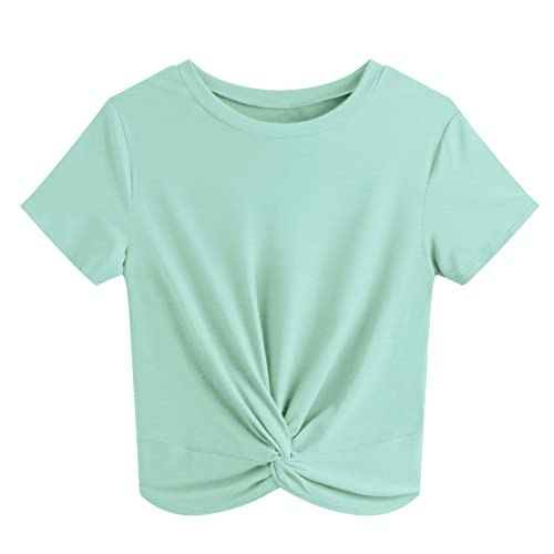 Jinkesi Women's Twist Front Short Sleeve Crop Top: $9.98 Jinkesi Women's Twist Front Short Sleeve Crop Top: $9.98