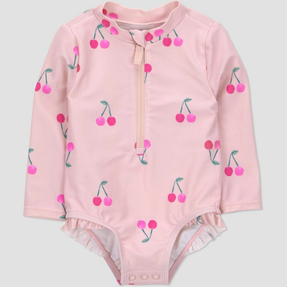Carter's Just One You Baby Girls' Cherry Long Sleeve Rash Guard Swimsuit 12M: $17 Carter's Just One You Baby Girls' Cherry Long Sleeve Rash Guard Swimsuit 12M: $17