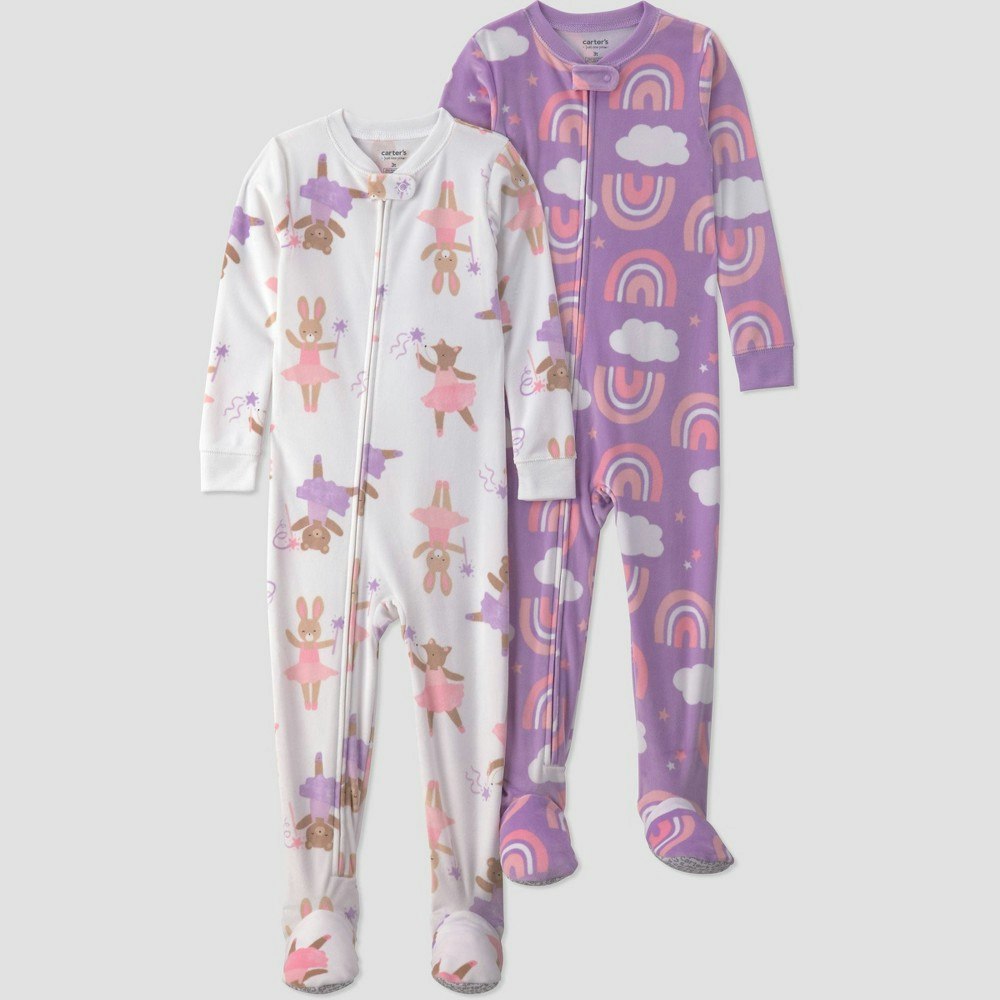 Carter's Just One You Toddler Girls' Long Sleeve Footed Pajamas 2-Pack: $19