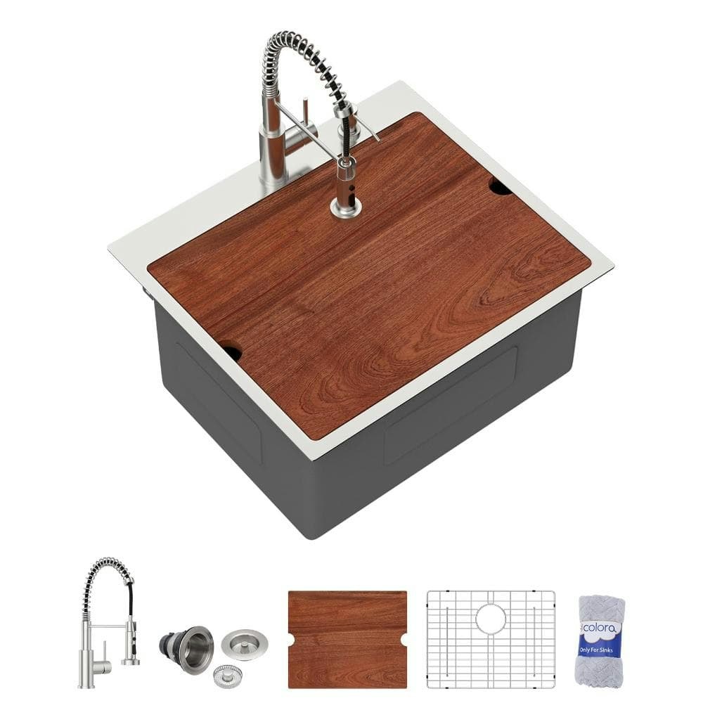 22-Inch Stainless Steel Drop-In Workstation Utility Sink: $399.99 22-Inch Stainless Steel Drop-In Workstation Utility Sink: $399.99