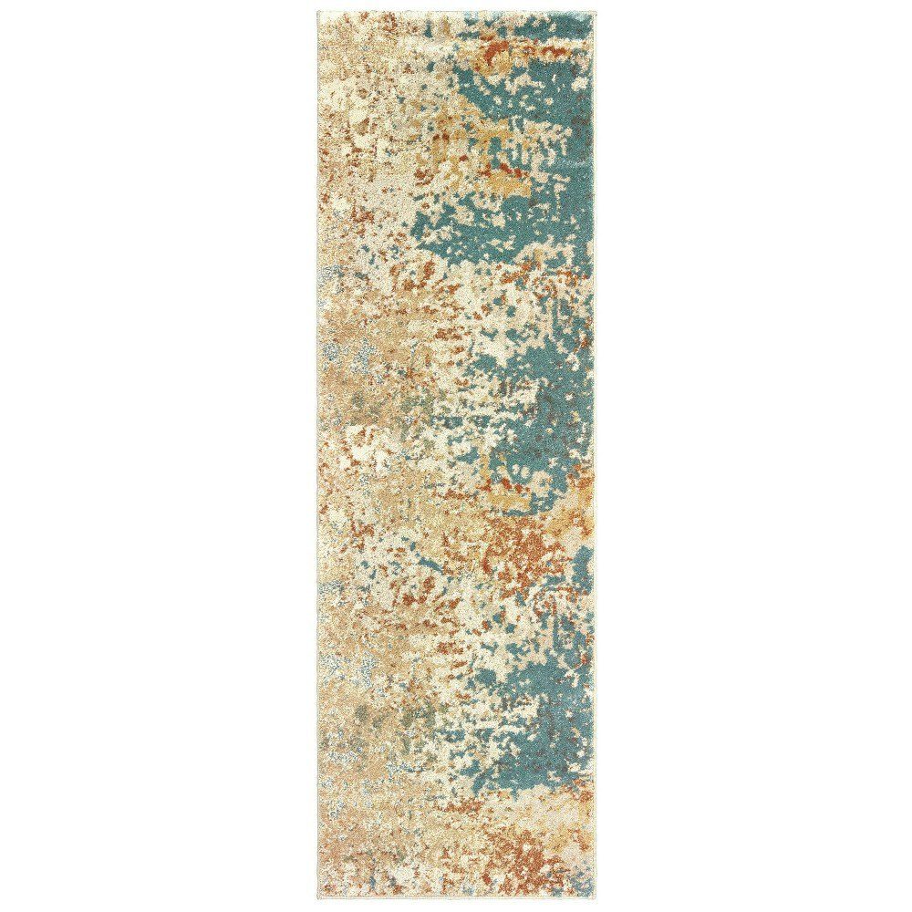 Captiv8e Designs Camryn 2'3"x7'6" Muted Abstract Runner Rug: $280.99