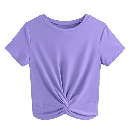 Jinkesi Women's Twist Front Short Sleeve Crop Top: $9.99