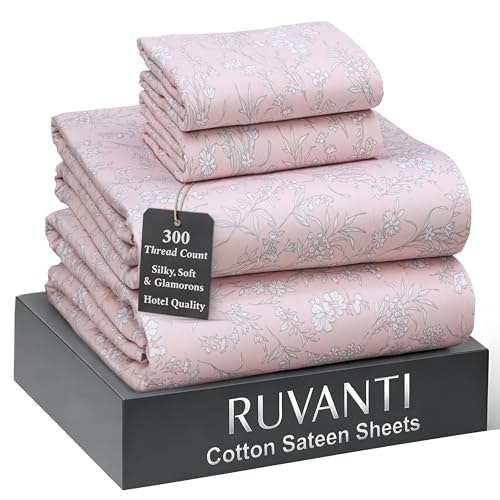 Ruvanti Queen Size Cotton Sateen Sheets: $41.73