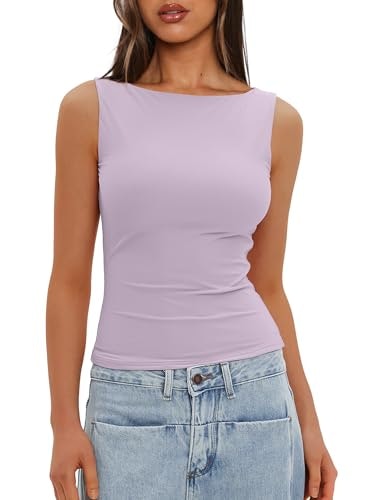 Darong Women's Boat Neck Sleeveless Tank Top: $16.91 Darong Women's Boat Neck Sleeveless Tank Top: $16.91