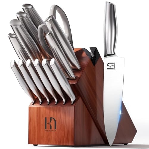 KnifeSaga 14-Piece Knife Set with Block: $119.97