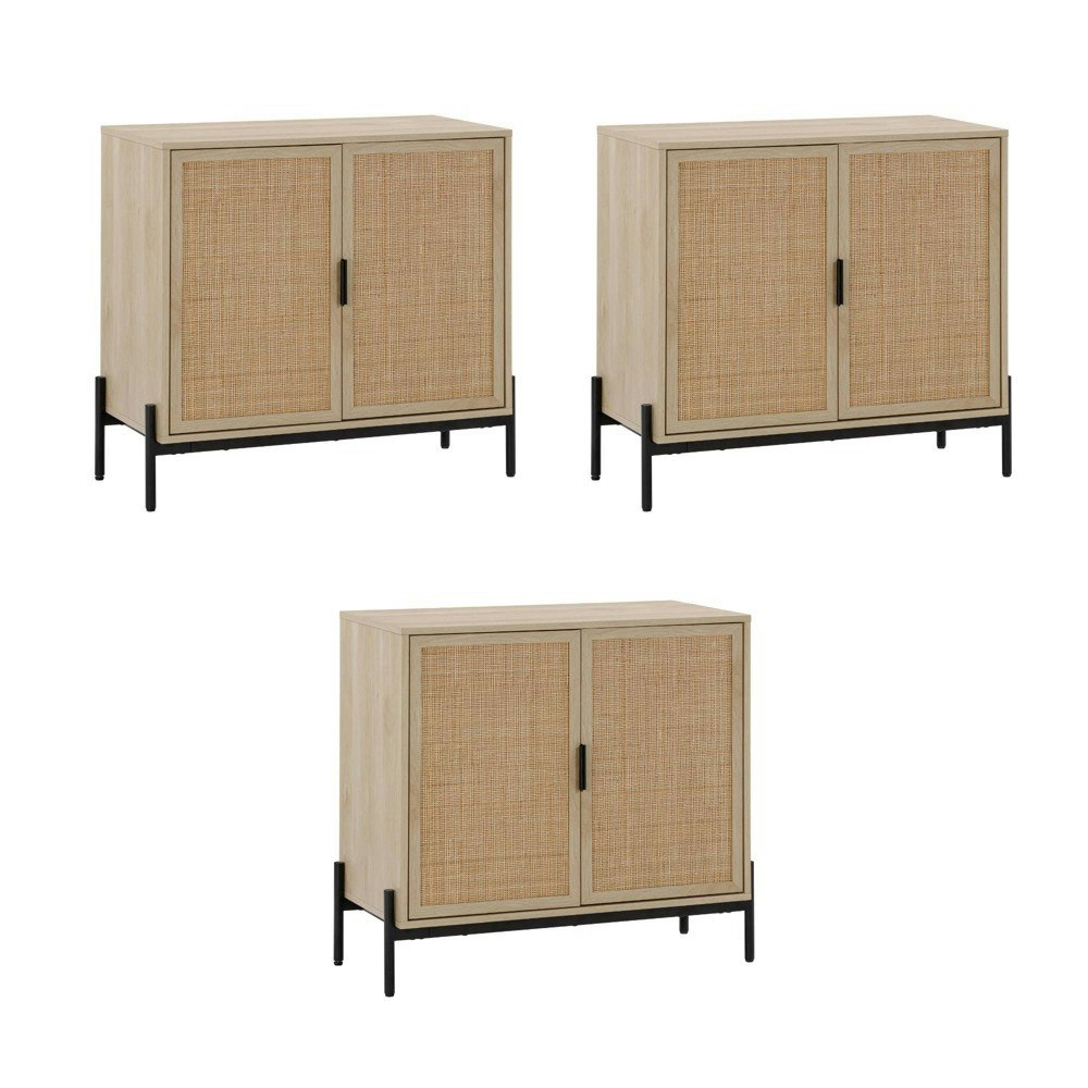 Nathan James Andrew Rattan Storage Cabinet 3-Pack: $744.99