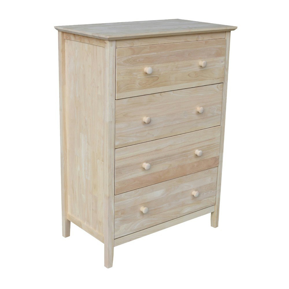 International Concepts 4-Drawer Unfinished Wood Dresser: $656.99 International Concepts 4-Drawer Unfinished Wood Dresser: $656.99