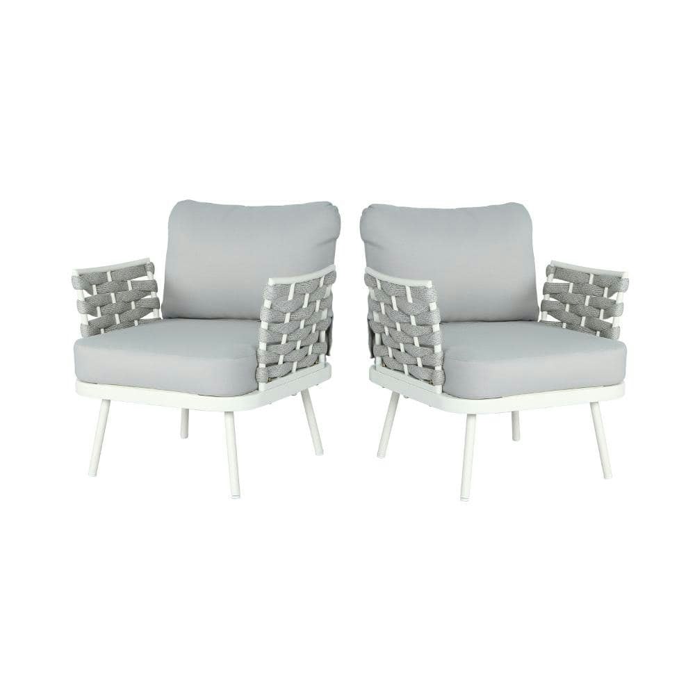 White Metal Outdoor Lounge Chair 2-Pack: $415.60