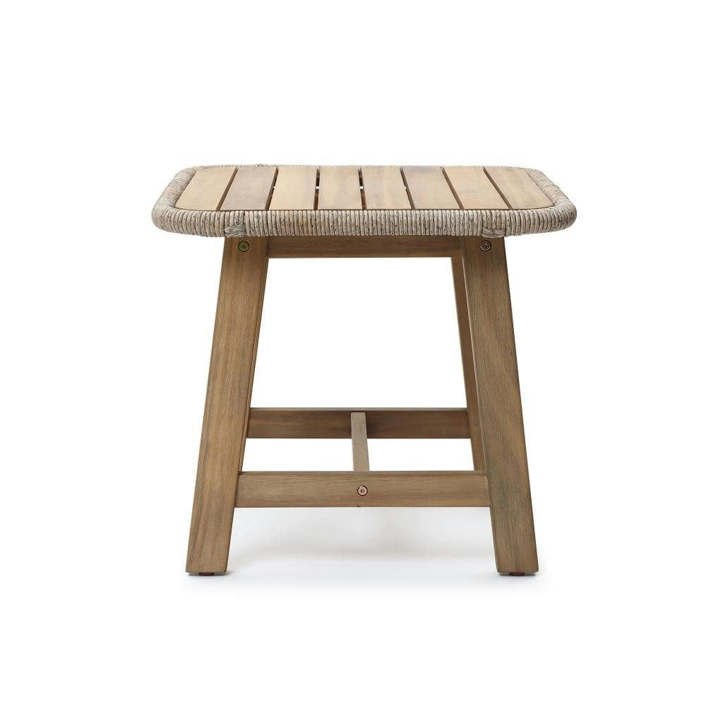 Acacia Wood and Wicker Patio Side Table: $289.99