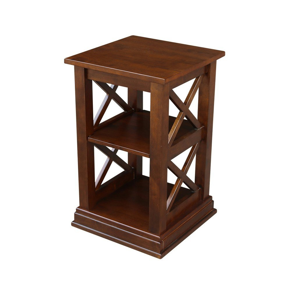Hampton Solid Wood Accent Table with Shelves: $205.99 Hampton Solid Wood Accent Table with Shelves: $205.99