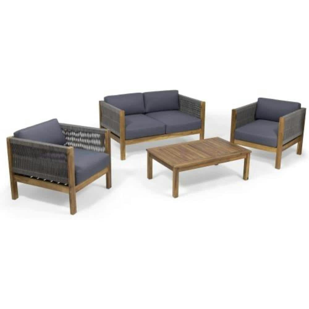 Acacia Wood 4-Piece Outdoor Patio Furniture Set: $929.87