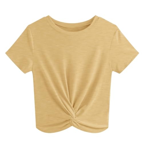 Jinkesi Women's Twist Front Short Sleeve Crop Top: $14.44 Jinkesi Women's Twist Front Short Sleeve Crop Top: $14.44