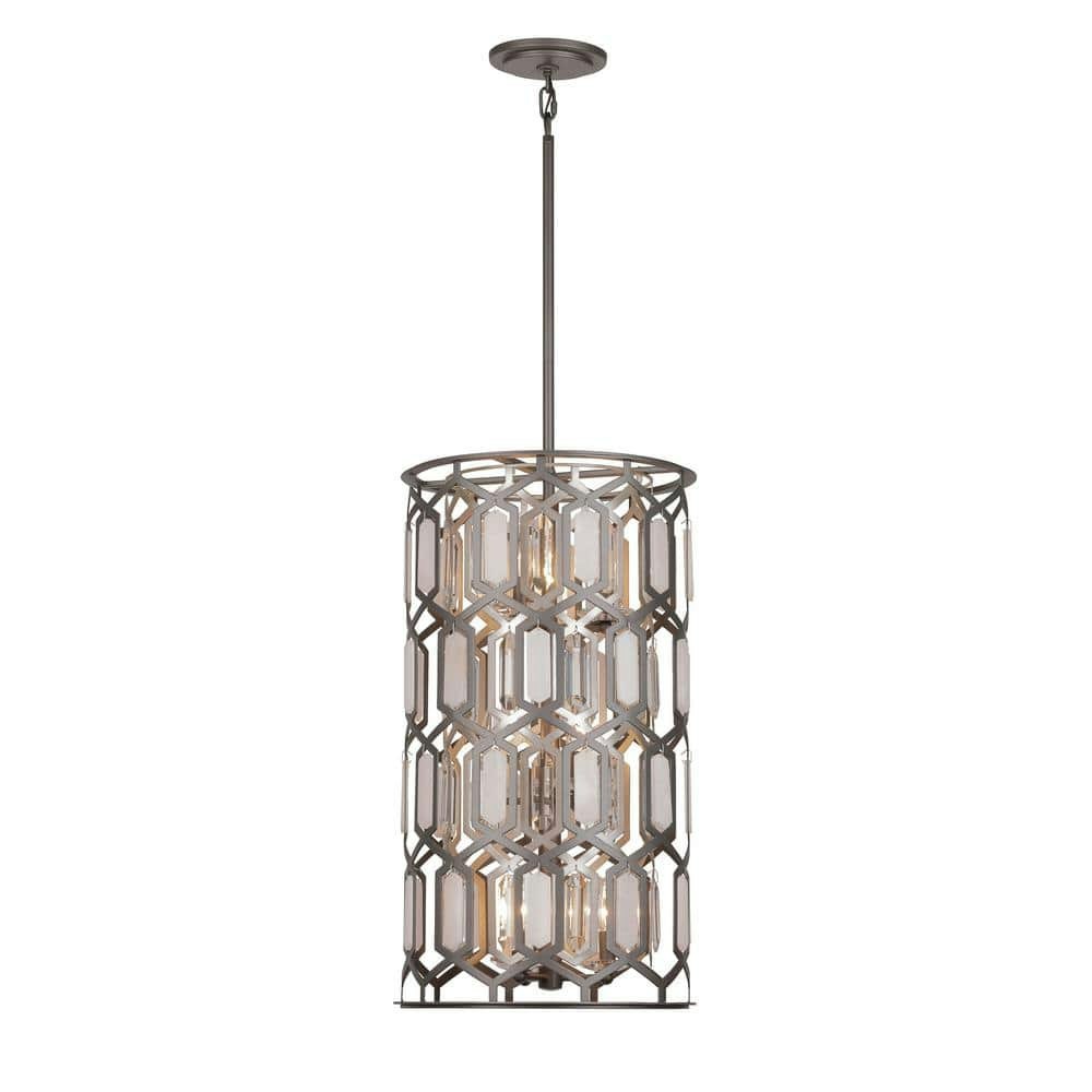 Hexly 9-Light Bronze and Silver Pendant Light: $2,069 Hexly 9-Light Bronze and Silver Pendant Light: $2,069