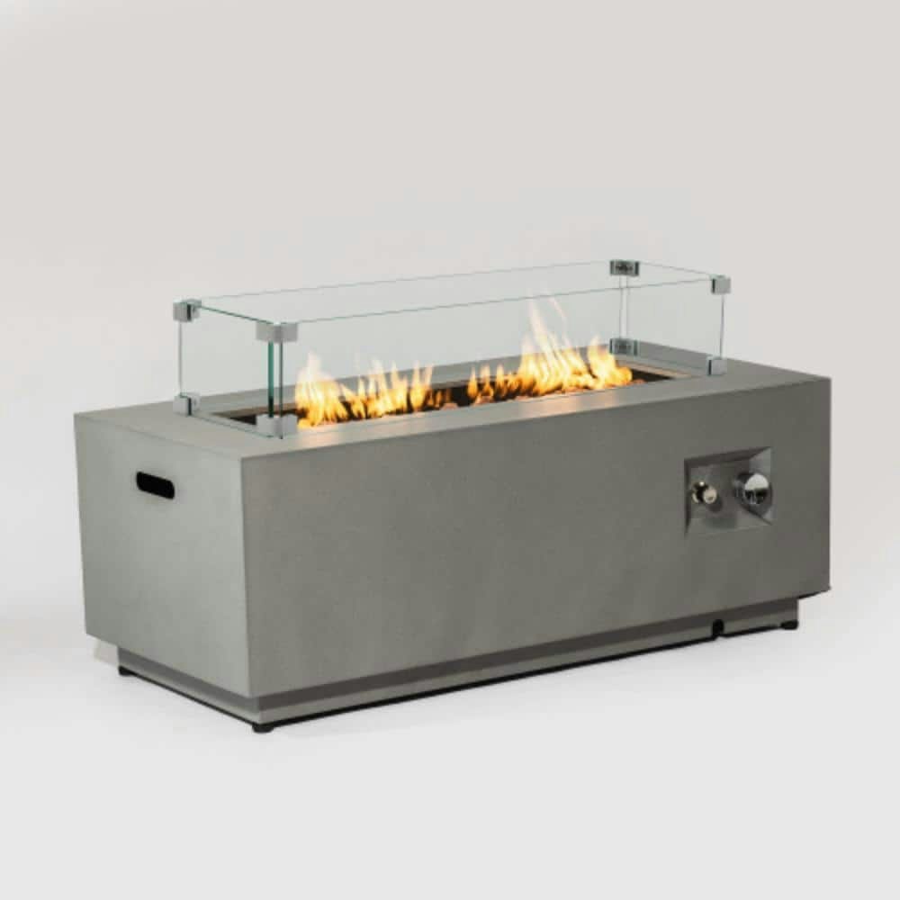 2-Piece Rectangular Steel Outdoor Fire Pit Table Set: $450.78