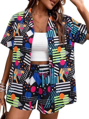 Women's Retro 80s and 90s Neon 2-Piece Shirt and Shorts Outfit: $21.24 Women's Retro 80s and 90s Neon 2-Piece Shirt and Shorts Outfit: $21.24