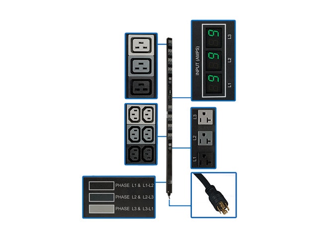 Tripp Lite 5.7kW 3-Phase 0U Metered PDU: $565.91