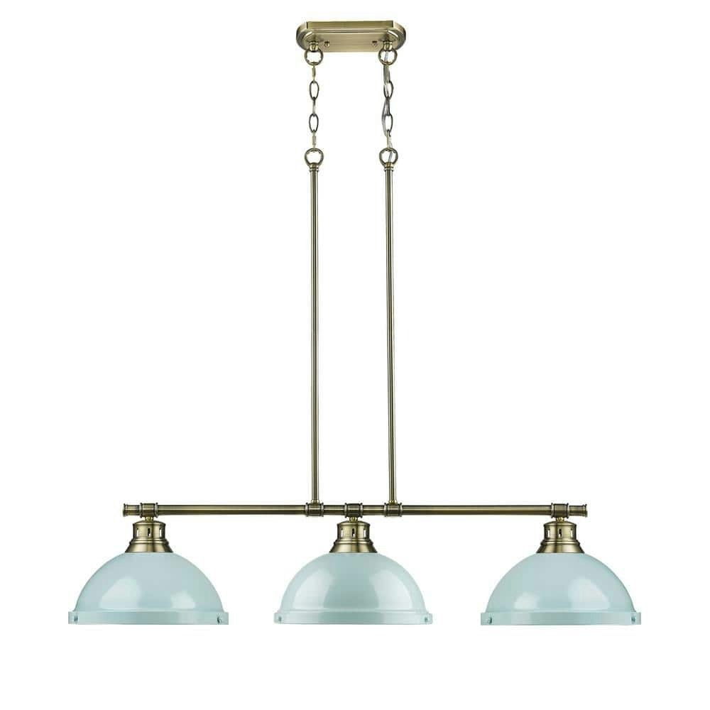 Duncan 3-Light 300W Aged Brass Pendant Light: $469.99