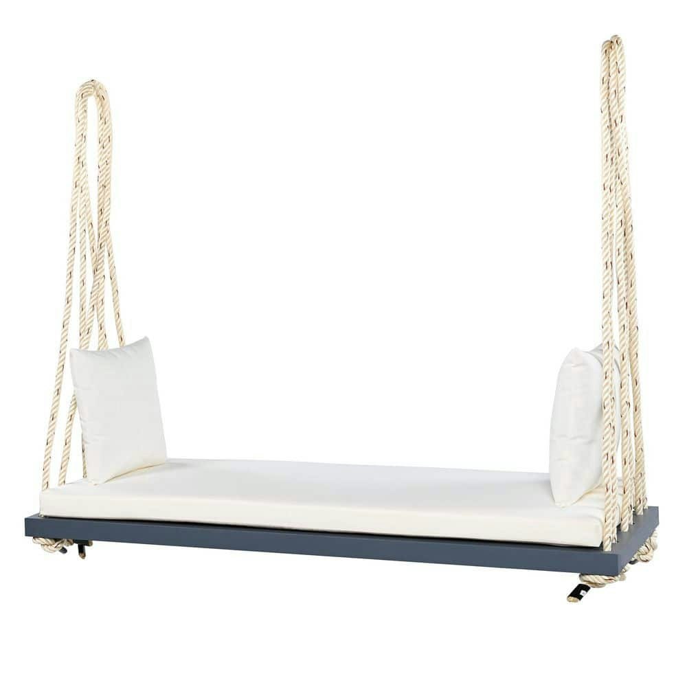 2-Person Acacia Wood Porch Swing Chair with Cushions: $138.50