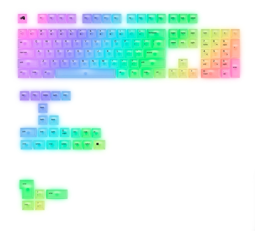 Glorious Polychroma Translucent Mechanical Keyboard Keycaps: $39.99 Glorious Polychroma Translucent Mechanical Keyboard Keycaps: $39.99