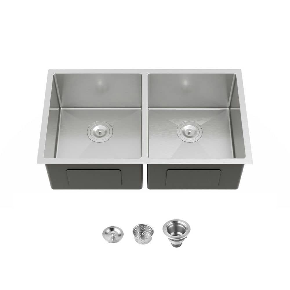 33" x 19" Undermount Double Bowl Stainless Steel Kitchen Sink: $293.92 33" x 19" Undermount Double Bowl Stainless Steel Kitchen Sink: $293.92
