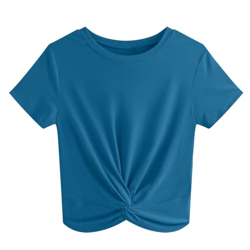 Jinkesi Women's Twist Front Short Sleeve Crop Top: $14.44