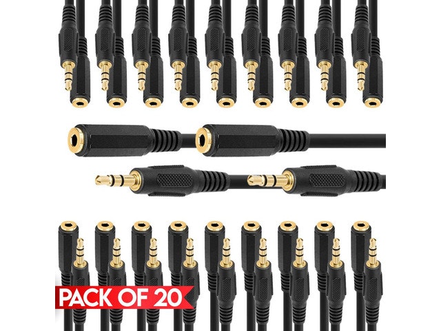 Cmple 3.5mm Stereo Extension Cable 20-Pack: $26.99 Cmple 3.5mm Stereo Extension Cable 20-Pack: $26.99