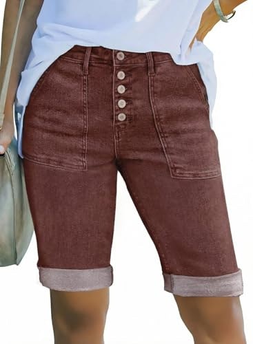 Sidefeel Women's High Waisted Bermuda Denim Shorts: $23.79 Sidefeel Women's High Waisted Bermuda Denim Shorts: $23.79