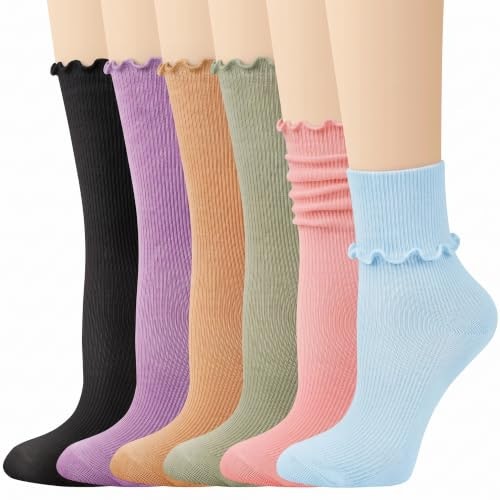Justay Ruffle Crew Socks 6-Pack: $8.49