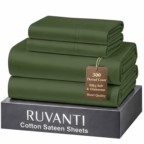 Ruvanti King Size 100% Cotton Sateen Sheets: $52.85