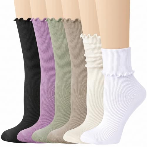 Justay Ruffle Crew Socks 6-Pack: $8.49