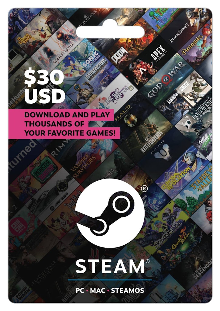 Steam $30 Wallet Gift Card: $30