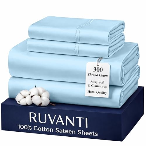 Ruvanti 100% Cotton Sateen Full Size Sheet Set: $41.72 Ruvanti 100% Cotton Sateen Full Size Sheet Set: $41.72