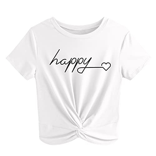 Jinkesi Women's Twist Front Short Sleeve Crop Top: $12.74 Jinkesi Women's Twist Front Short Sleeve Crop Top: $12.74