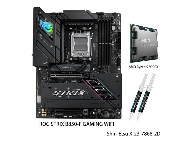 Asus ROG Strix B850-F Gaming WiFi Motherboard and AMD Ryzen 9 9900X CPU Combo: $1,099.99