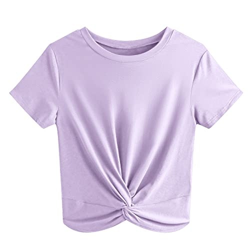Jinkesi Women's Twist Front Short Sleeve Crop Top: $12.74 Jinkesi Women's Twist Front Short Sleeve Crop Top: $12.74