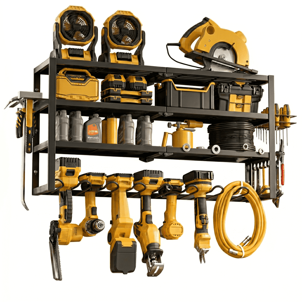 Riousery 4-Tier Heavy-Duty Carbon Steel Power Tool Organizer: $40.69 Riousery 4-Tier Heavy-Duty Carbon Steel Power Tool Organizer: $40.69