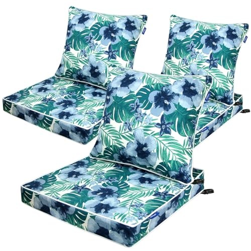 Infblue 22x24x4-inch Deep Seat and Back Patio Furniture Cushion 3-Pack: $39.98 Infblue 22x24x4-inch Deep Seat and Back Patio Furniture Cushion 3-Pack: $39.98
