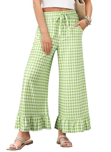 Evaless Women's Wide Leg Ruffle Hem Palazzo Pants: $24.98 Evaless Women's Wide Leg Ruffle Hem Palazzo Pants: $24.98