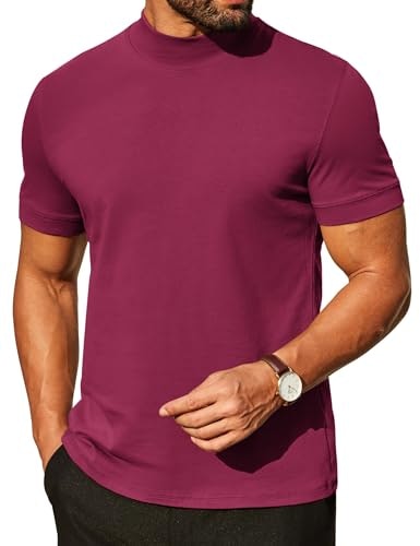 Coofandy Men's Mock Neck Short Sleeve T-Shirt: $14.24 Coofandy Men's Mock Neck Short Sleeve T-Shirt: $14.24