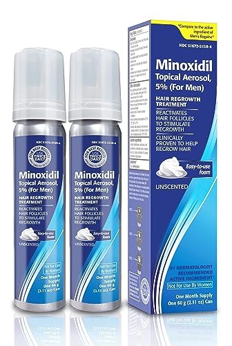 Minoxidil 5% Topical Aerosol Foam Hair Regrowth Treatment for Men: $22.09 Minoxidil 5% Topical Aerosol Foam Hair Regrowth Treatment for Men: $22.09
