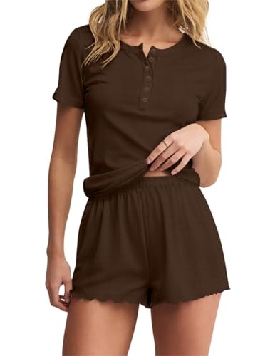 Lacozy Women's Two-Piece Pajama Shirt and Shorts Set: $24.63