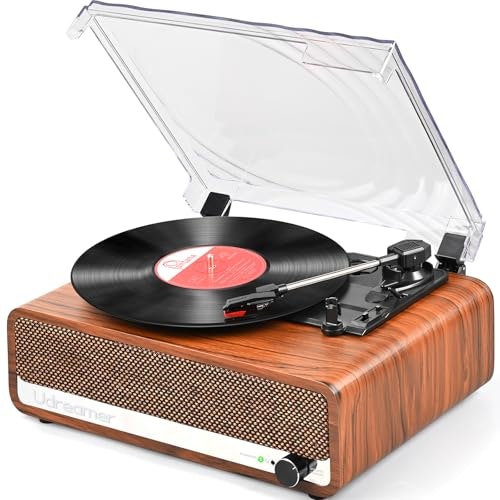 3-Speed Vinyl Record Player with Speakers: $49.99