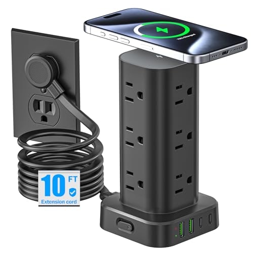 Tower Power Strip with 15W Wireless Charger and 12-Outlet Surge Protector: $28.03 Tower Power Strip with 15W Wireless Charger and 12-Outlet Surge Protector: $28.03