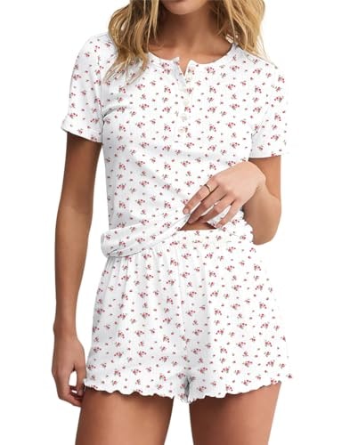 Lacozy Women's Short Sleeve Floral Pajama Set: $24.63