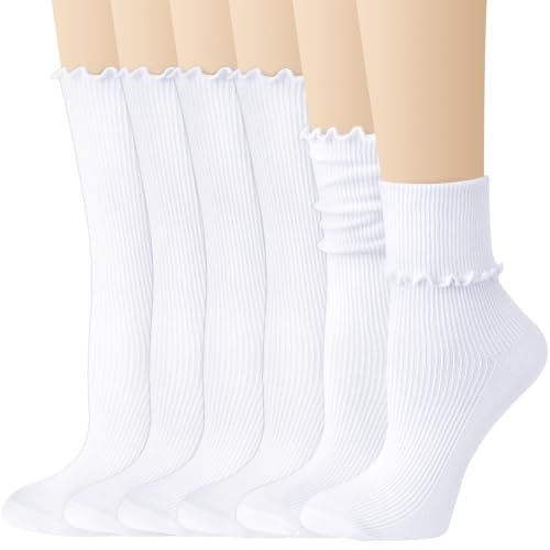 Justay Ruffle Crew Socks 6-Pack: $8.99 Justay Ruffle Crew Socks 6-Pack: $8.99