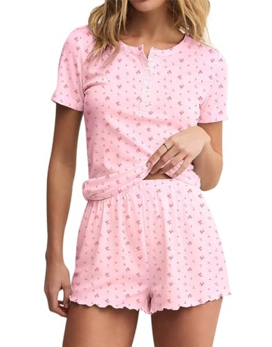 Lacozy Women's 2-Piece Flower Pajama Set: $24.63