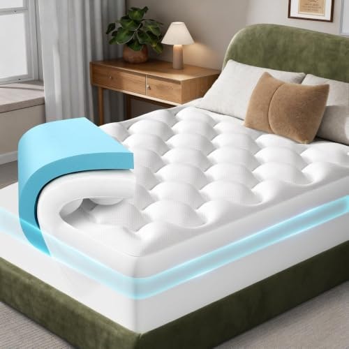 OhGeni 4-Inch King Size Dual-Layer Memory Foam Mattress Topper: $99.98